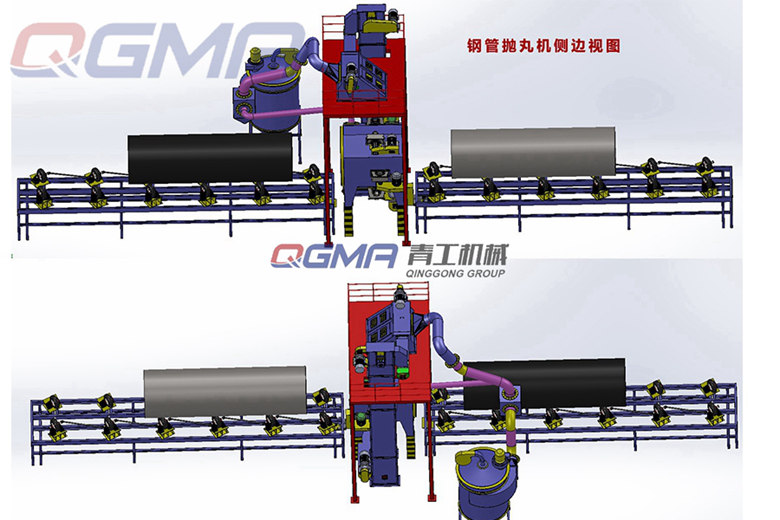 鋼管內(nèi)外壁拋丸機的工作原理